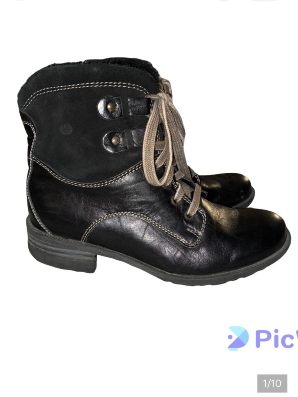 Josef Seibel Sandra black Leather Lace Up Ankle Boot 39